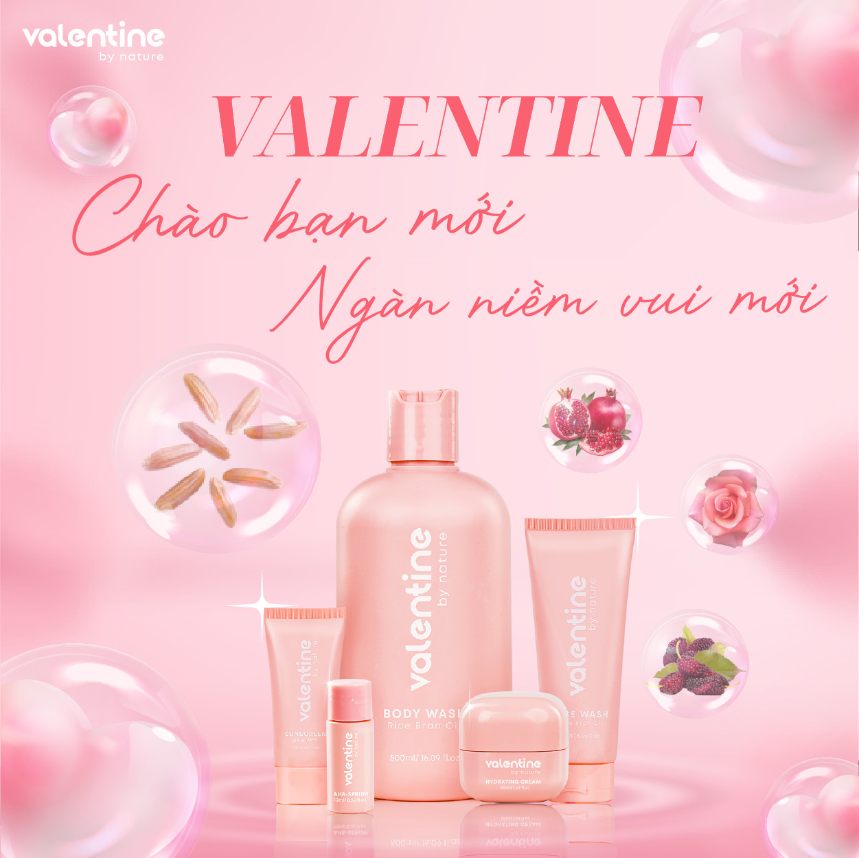 Các sản phẩm của Valentine đều sử dụng thành phần có nguồn gốc thiên nhiên rõ ràng và chất lượng cao